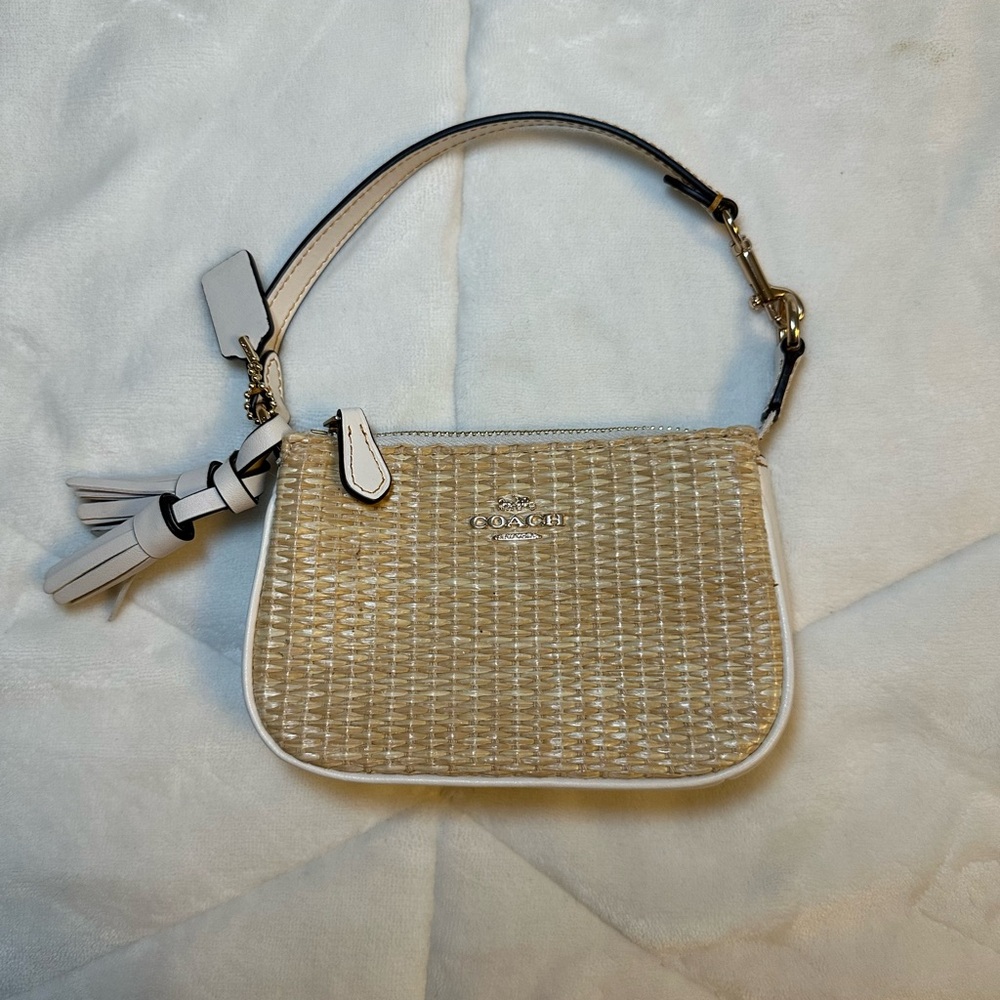 COACH Woven White Wristlet